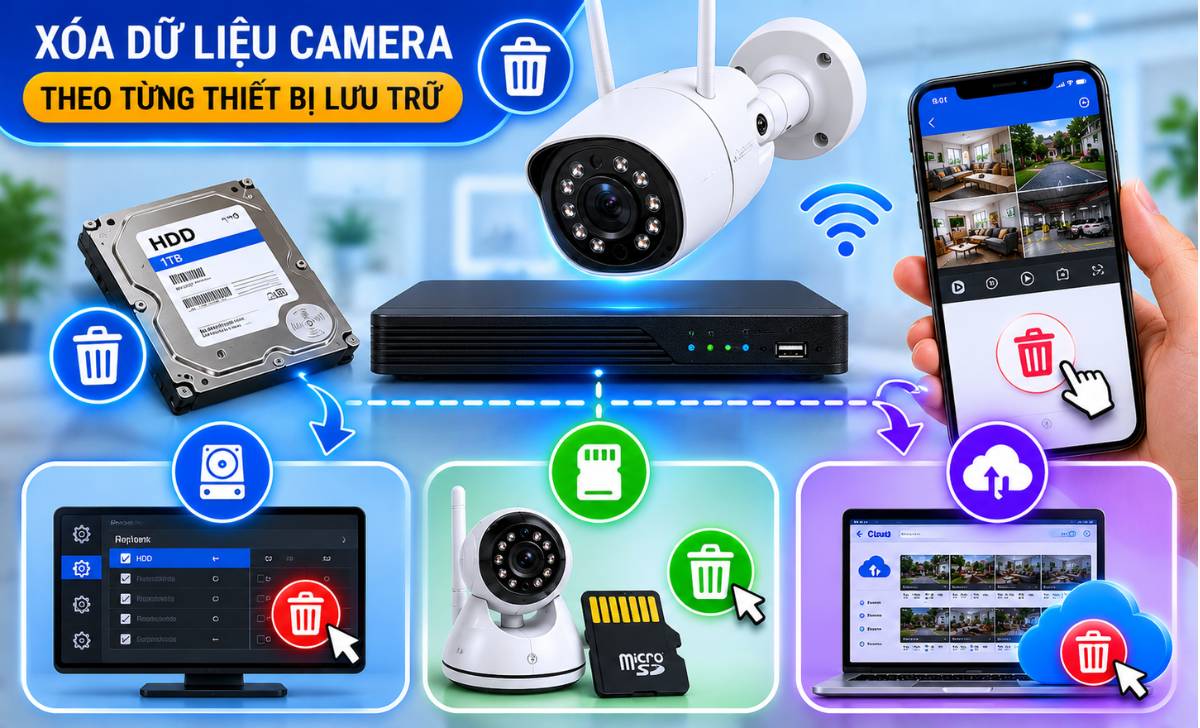 Cách Xóa Dữ Liệu Camera Theo Từng Thiết Bị Lưu Trữ