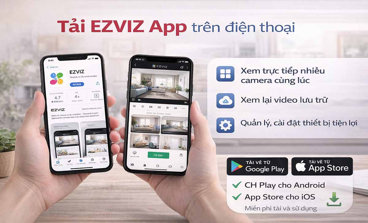 Cách tải ứng dụng EZVIZ trên điện thoại, mobile