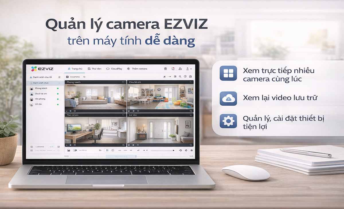 Cách tải và sử dụng ứng dụng EZVIZ trên máy tính