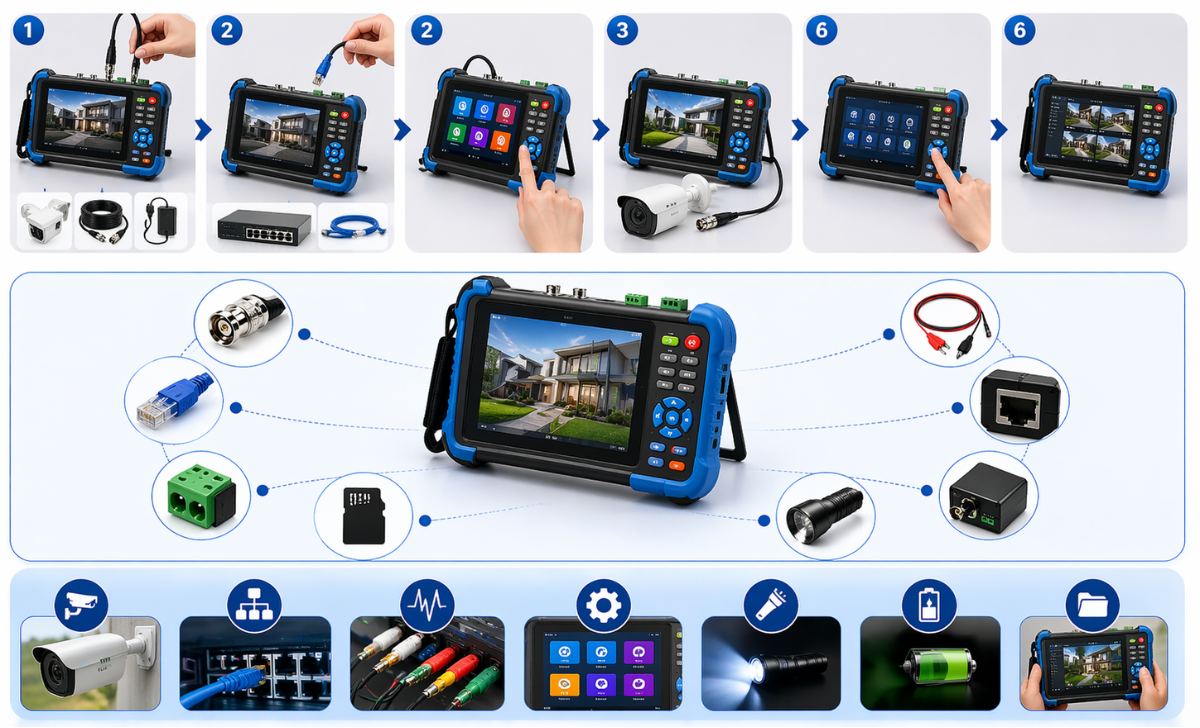 Cách sử dụng thiết bị kiểm tra cho camera