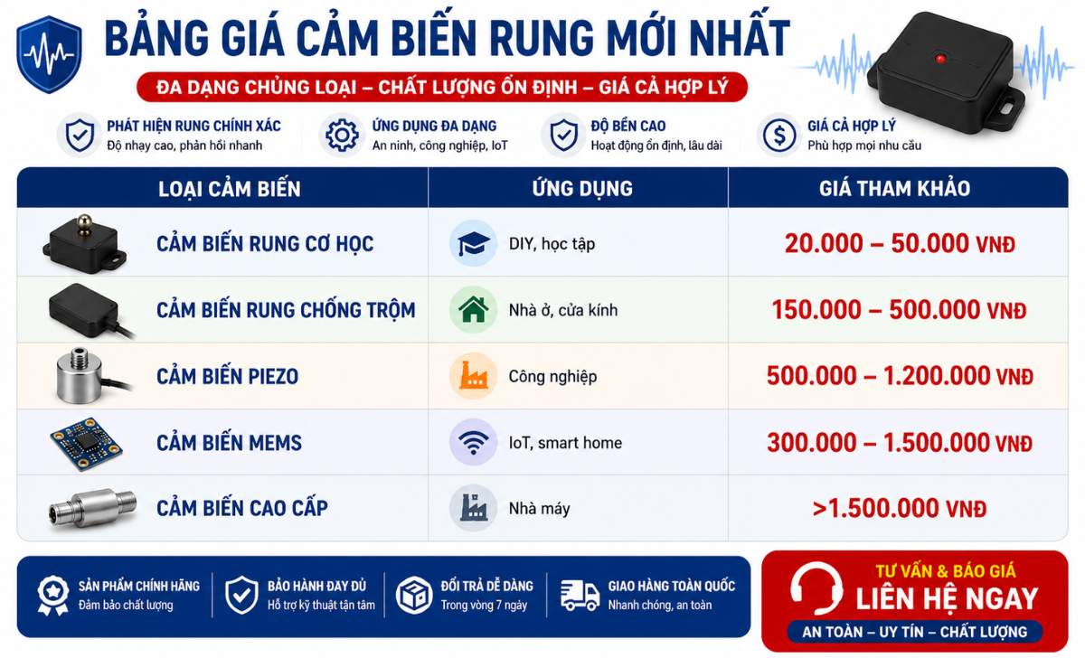 Bảng giá cảm biến rung