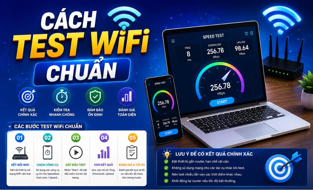 Cách Test WiFi Chuẩn Để Kết Quả Chính Xác