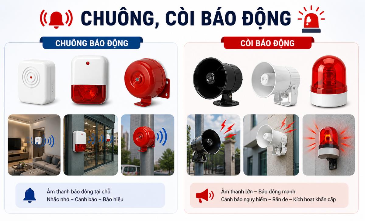 Chuông, còi báo động là gì? Nguyên lý & vai trò thực tế