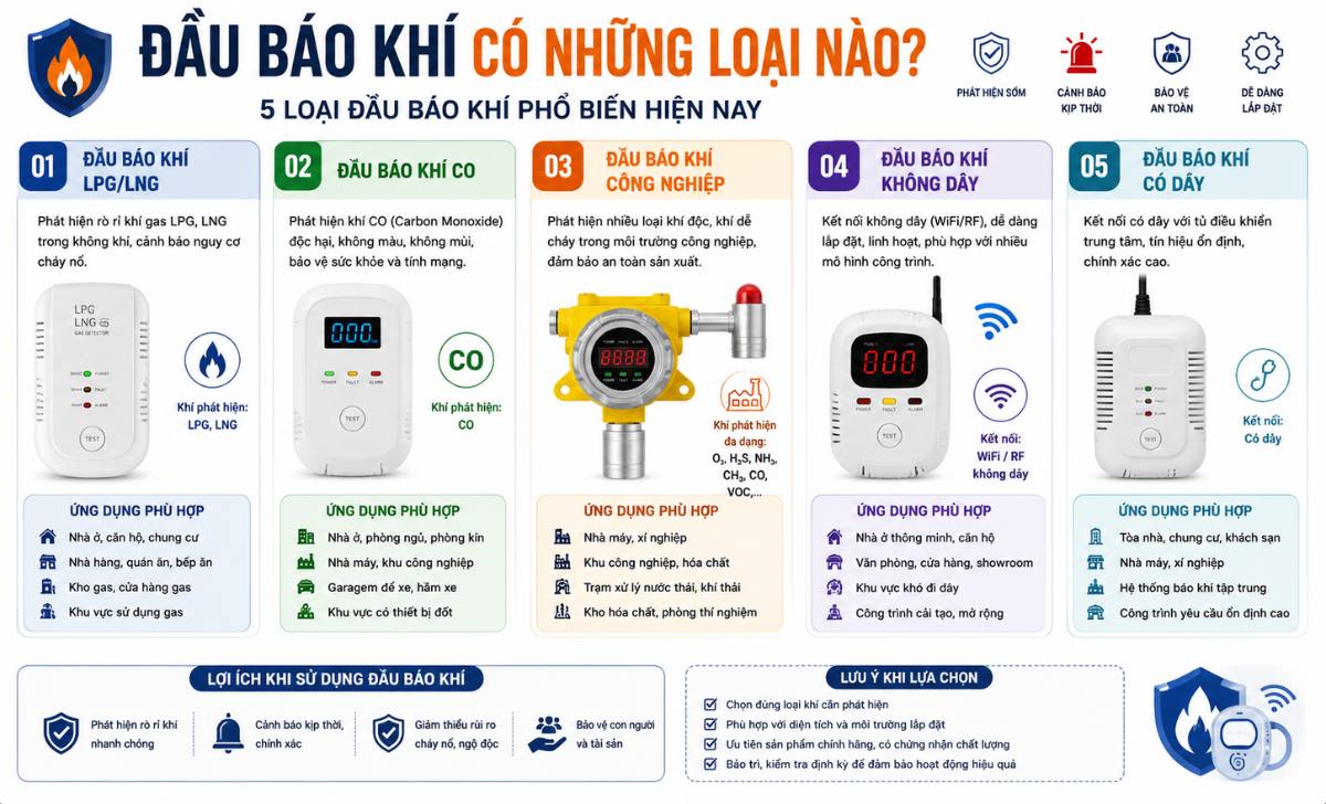 Đầu báo khí có những loại nào?