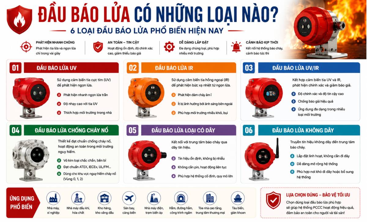 Đầu báo lửa có những loại nào?