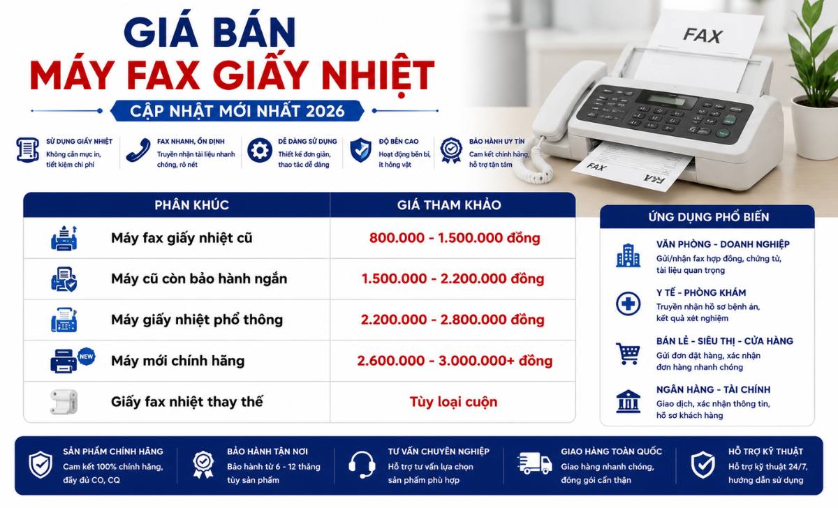 Giá bán máy fax giấy nhiệt hiện nay bao nhiêu?