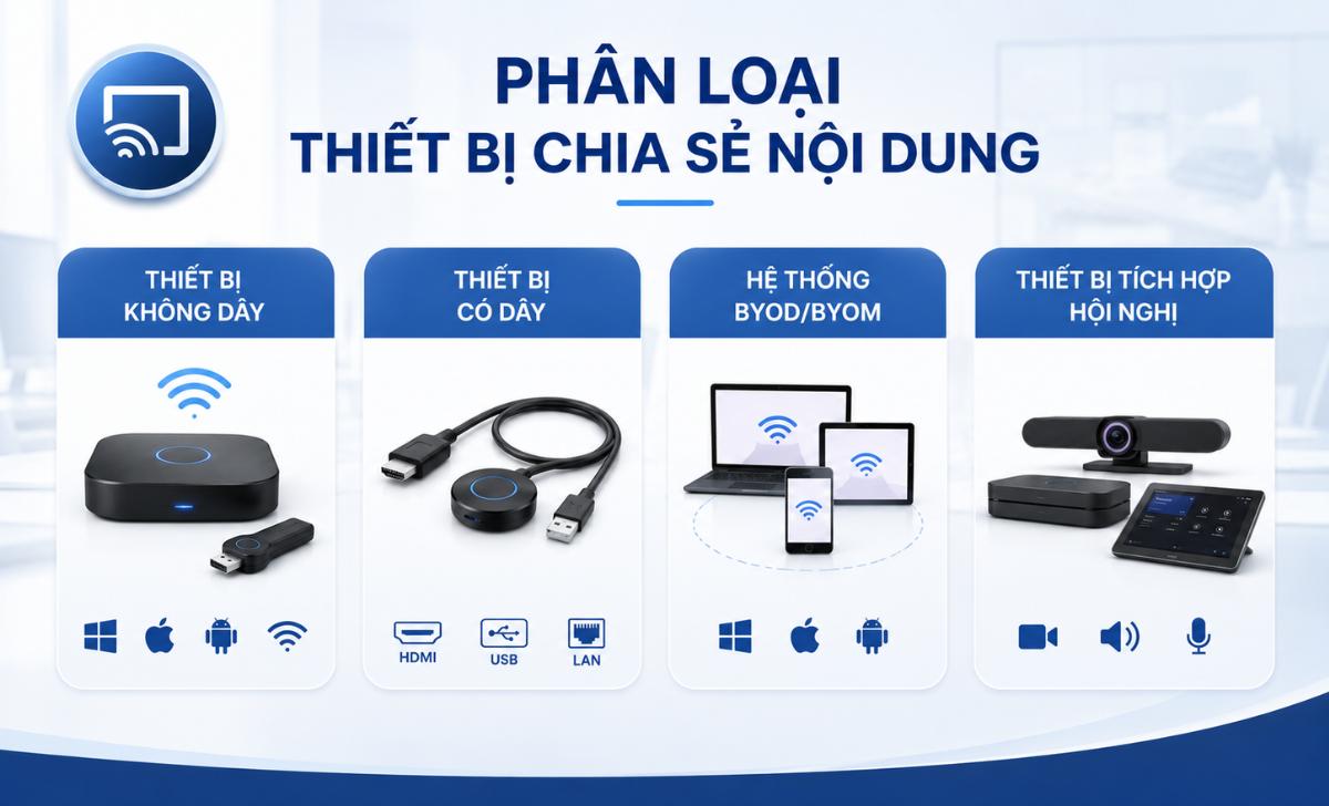 Phân Loại Thiết Bị Chia Sẻ Nội Dung
