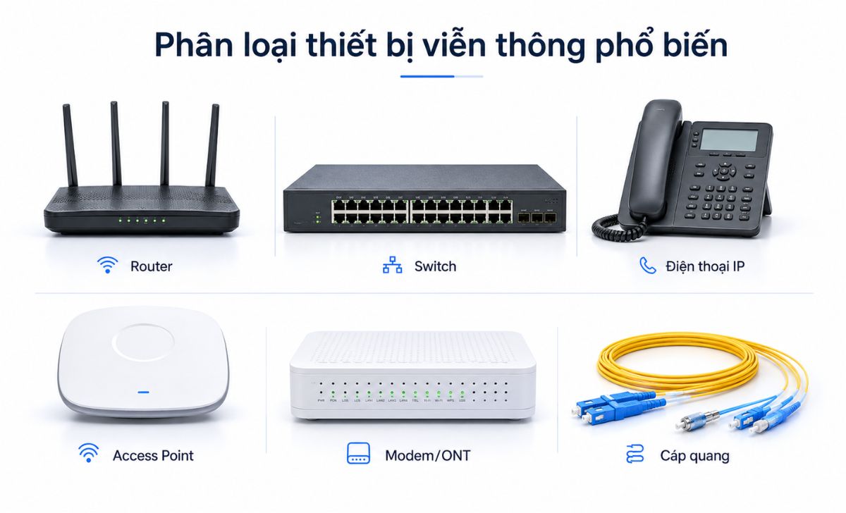 Phân loại thiết bị viễn thông phổ biến