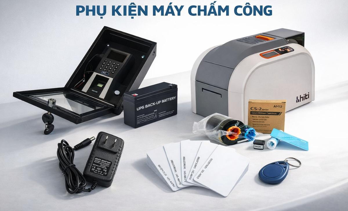 Phụ kiện máy chấm công gồm những gì?