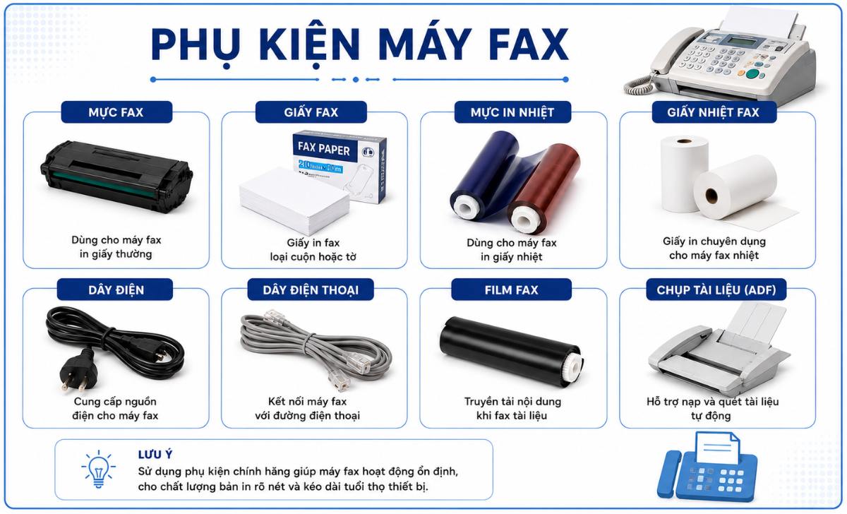 Phụ kiện máy fax là gì?