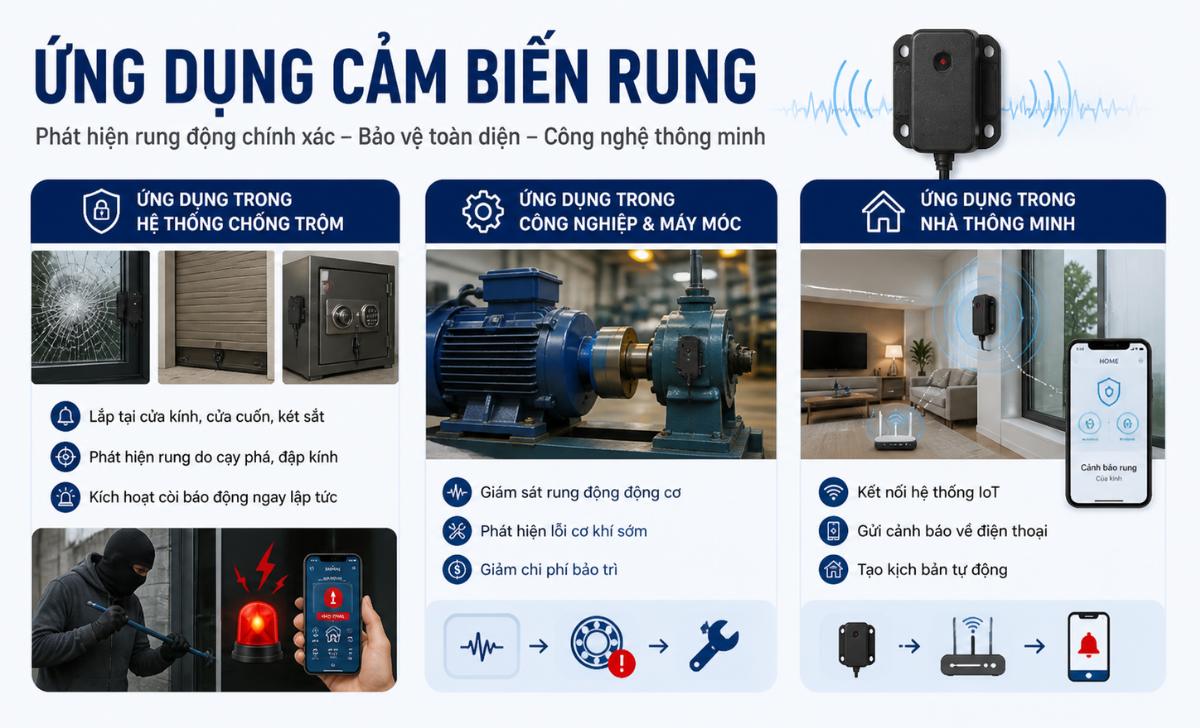 Ứng dụng cảm biến rung trong thực tế
