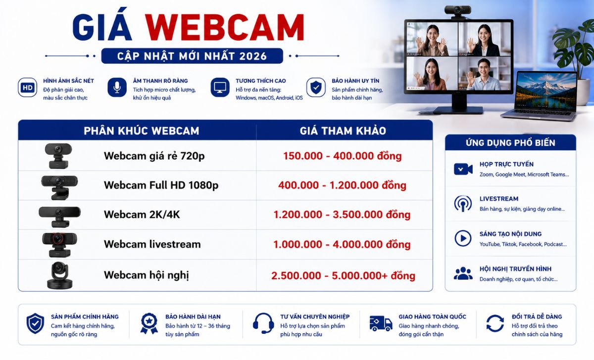 Webcam có giá bao nhiêu?