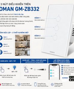 3 nút điều khiển trên công tắc GM-ZB332 có chức năng gì?