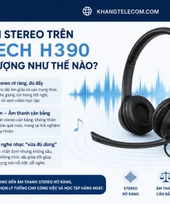 Tai Nghe USB Giảm Ồn Logitech H390: USB-A, Mic Xoay, Âm Thanh Stereo