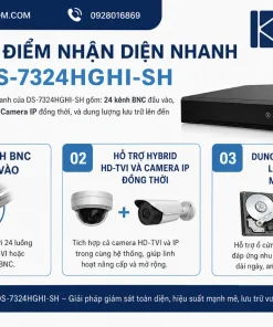 Đầu Ghi Hình 24 Kênh Hikvision DS-7324HGHI-SH: HD-TVI, IP, 6TB