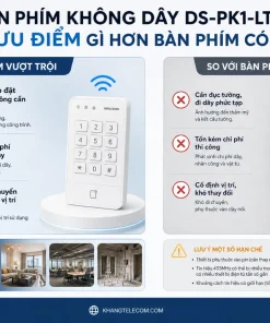Bàn Phím Không Dây HIKVISION DS-PK1-LT-WB: LCD, 433MHz, App