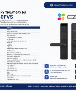 Khóa Cửa EZVIZ DL50FVS: 3D Face, 4 Inch, App, Pin 5000mAh, IP54