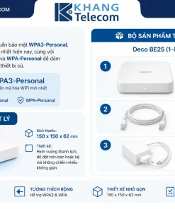 Mesh WiFi 7 TP-Link Deco BE25 1-Pack: BE5000, 2.5G, MLO, Roaming