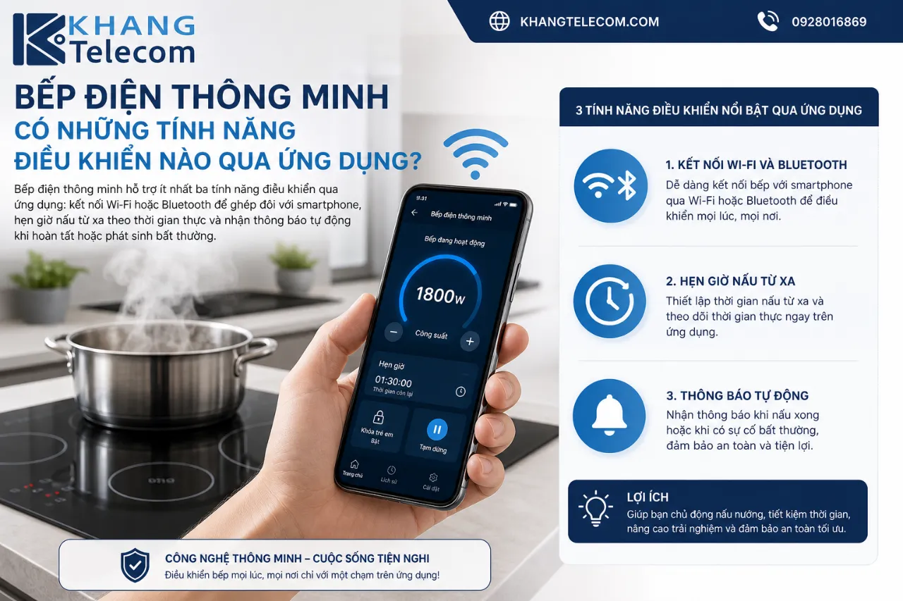 Bếp Điện Thông Minh Có Những Tính Năng Điều Khiển Nào Qua Ứng Dụng?