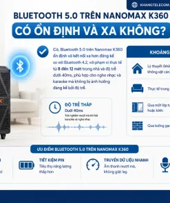 Loa Kéo Nanomax K360: Bass 30cm, Bluetooth 5.0, 360W