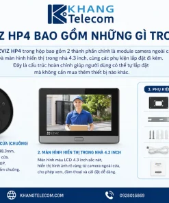 Bộ Chuông Cửa Màn Hình Không Dây EZVIZ HP4: 1080P, Pin 4600mAh
