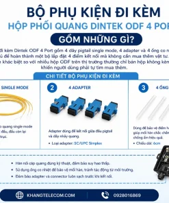 Hộp Phối Quang Dintek ODF 4 Port: FTTH, Treo Tường