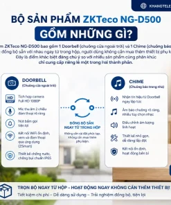 Camera Chuông Cửa ZKTeco NG-D500: Full HD 1080P, H.265, WiFi 2.4GHz