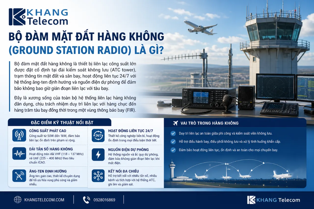 Bộ đàm mặt đất hàng không (Ground Station Radio) là gì?