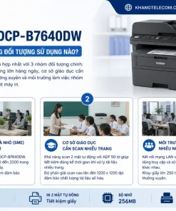 Máy In Brother DCP-B7640DW: 34ppm, WiFi, Duplex, ADF, LCD 2 Dòng