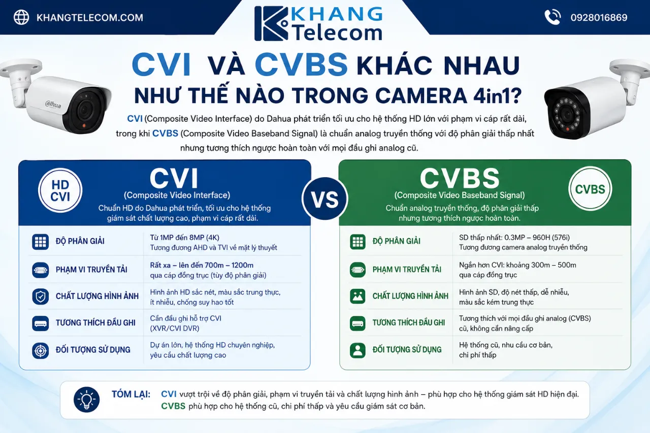 CVI và CVBS Khác Nhau Như Thế Nào Trong Camera 4in1?
