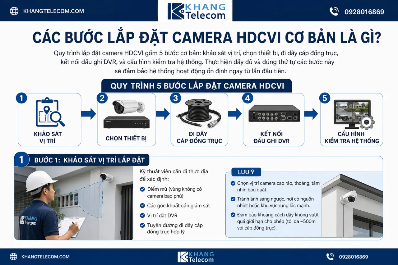 Các Bước Lắp Đặt Camera HDCVI Cơ Bản Là Gì?