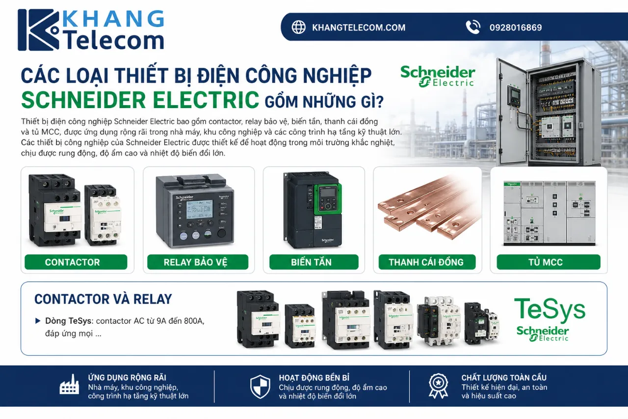 Các Loại Thiết Bị Điện Công Nghiệp Schneider Electric Gồm Những Gì?