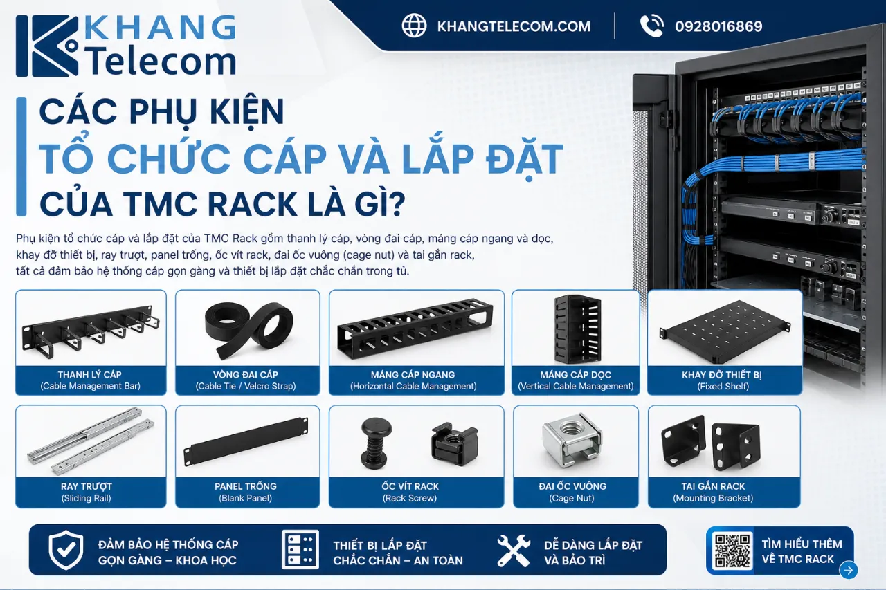 Các Phụ Kiện Tổ Chức Cáp Và Lắp Đặt Của TMC Rack Là Gì?