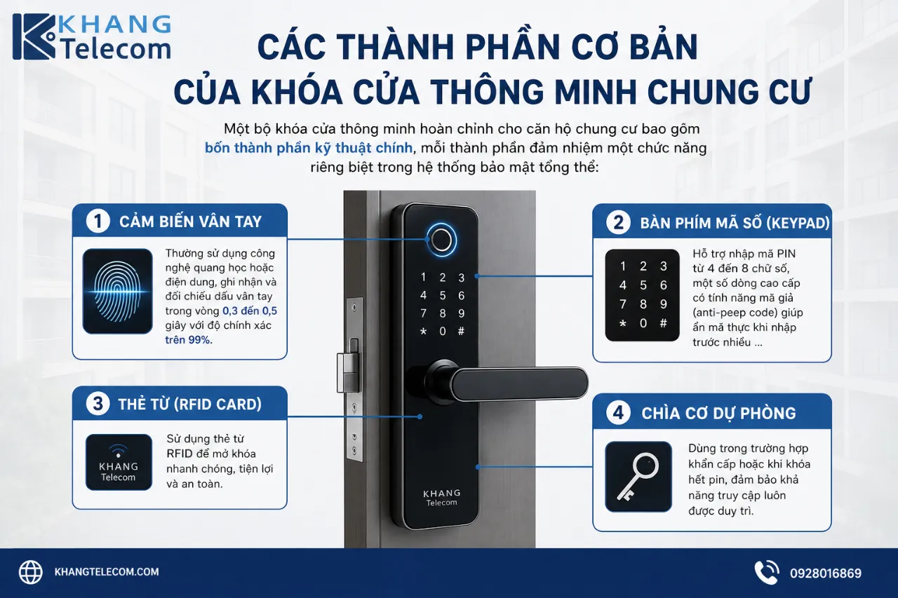 Các Thành Phần Cơ Bản Của Khóa Cửa Thông Minh Chung Cư