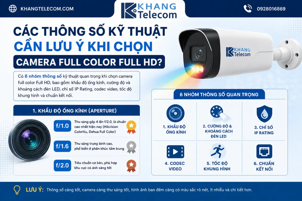 Các Thông Số Kỹ Thuật Cần Lưu Ý Khi Chọn Camera Full Color Full HD?
