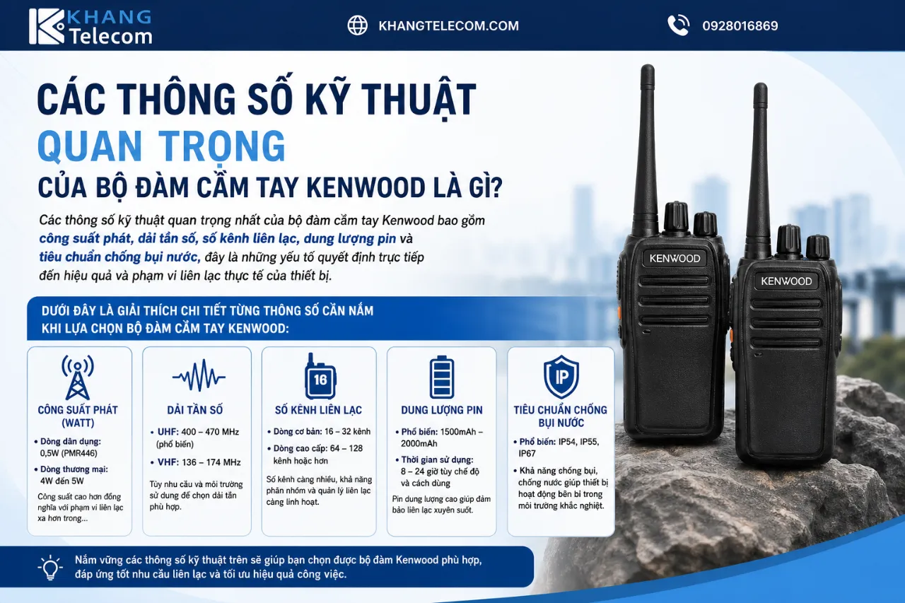 Các Thông Số Kỹ Thuật Quan Trọng Của Bộ Đàm Cầm Tay Kenwood Là Gì?