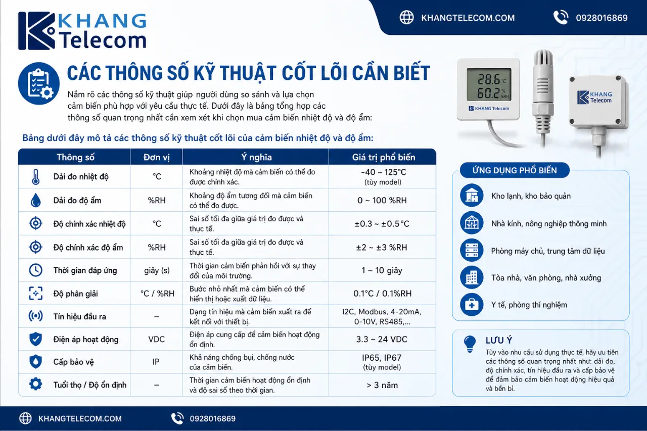 Các thông số kỹ thuật cốt lõi cần biết