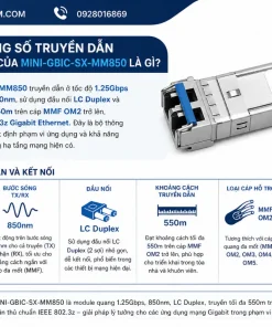 Module Quang SFP Ruijie MINI-GBIC-SX-MM850: 1G, LC, MMF, 550m