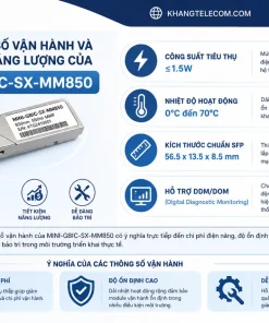Module Quang SFP Ruijie MINI-GBIC-SX-MM850: 1G, LC, MMF, 550m