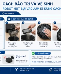Robot Hút Bụi Vacuum E5: 2000Pa, Hộp Bụi 400ml, App