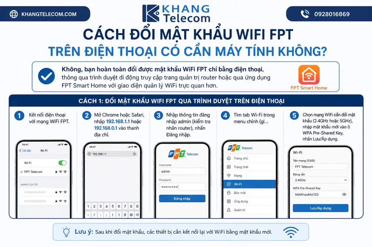 Cách Đổi Mật Khẩu WiFi FPT Trên Điện Thoại Có Cần Máy Tính Không?