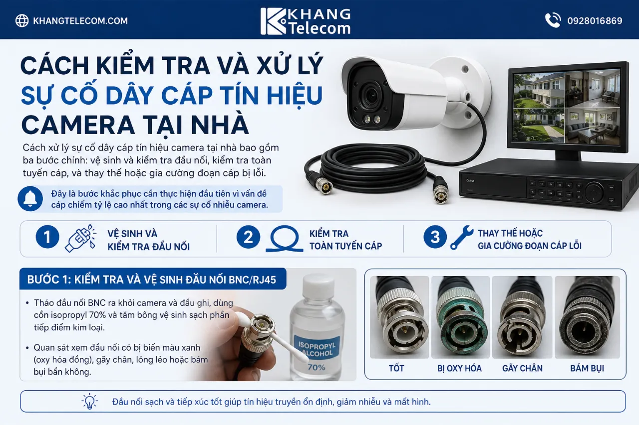 Cách Kiểm Tra Và Xử Lý Sự Cố Dây Cáp Tín Hiệu Camera Tại Nhà