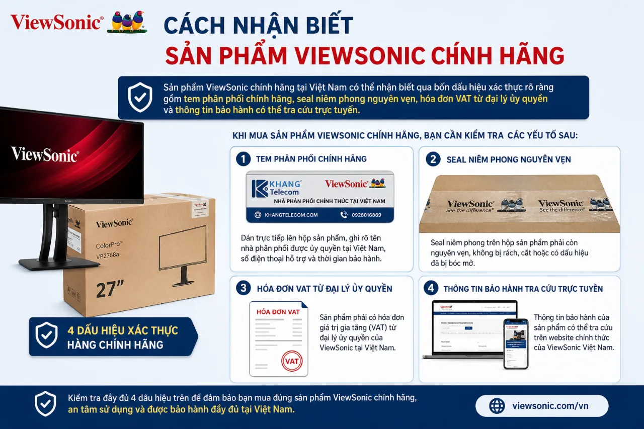 Cách Nhận Biết Sản Phẩm ViewSonic Chính Hãng