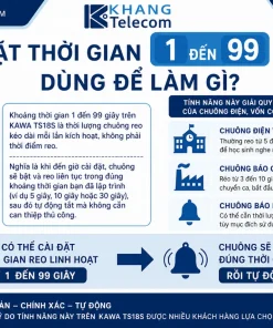 Công Tắc Hẹn Giờ KAWA TS18S: 36 Chu Kỳ, 1-99s, Chuông Điện