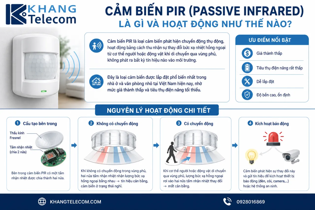 Cảm biến PIR (Passive Infrared) là gì và hoạt động như thế nào?