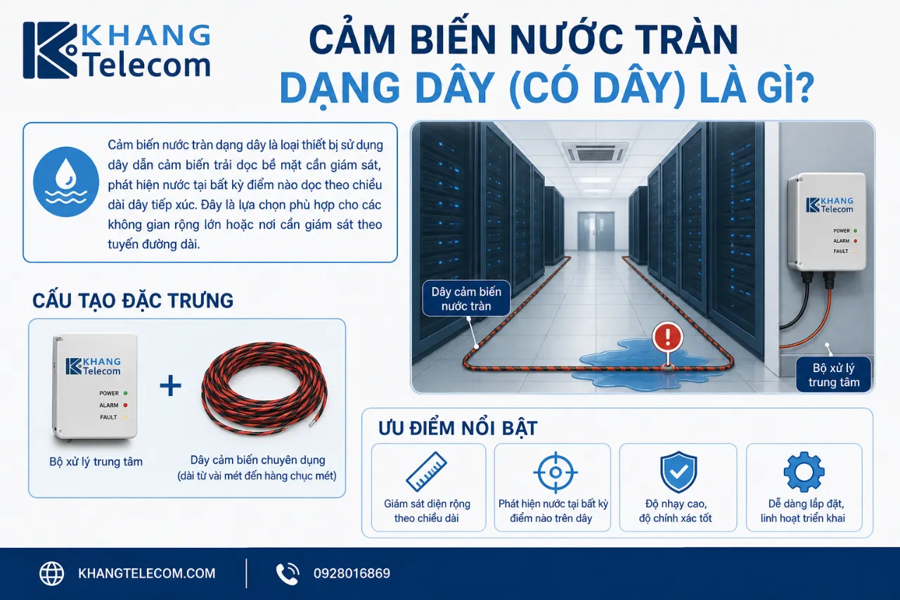 Cảm biến nước tràn dạng dây (có dây) là gì?