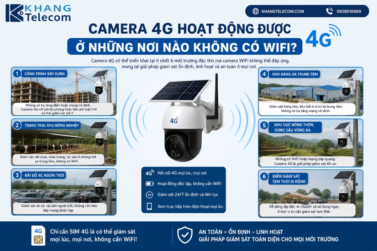 Camera 4G Hoạt Động Được Ở Những Nơi Nào Không Có WiFi?