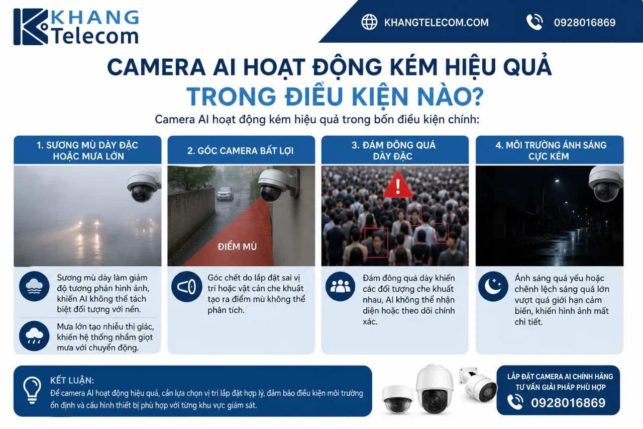 Camera AI Hoạt Động Kém Hiệu Quả Trong Điều Kiện Nào?