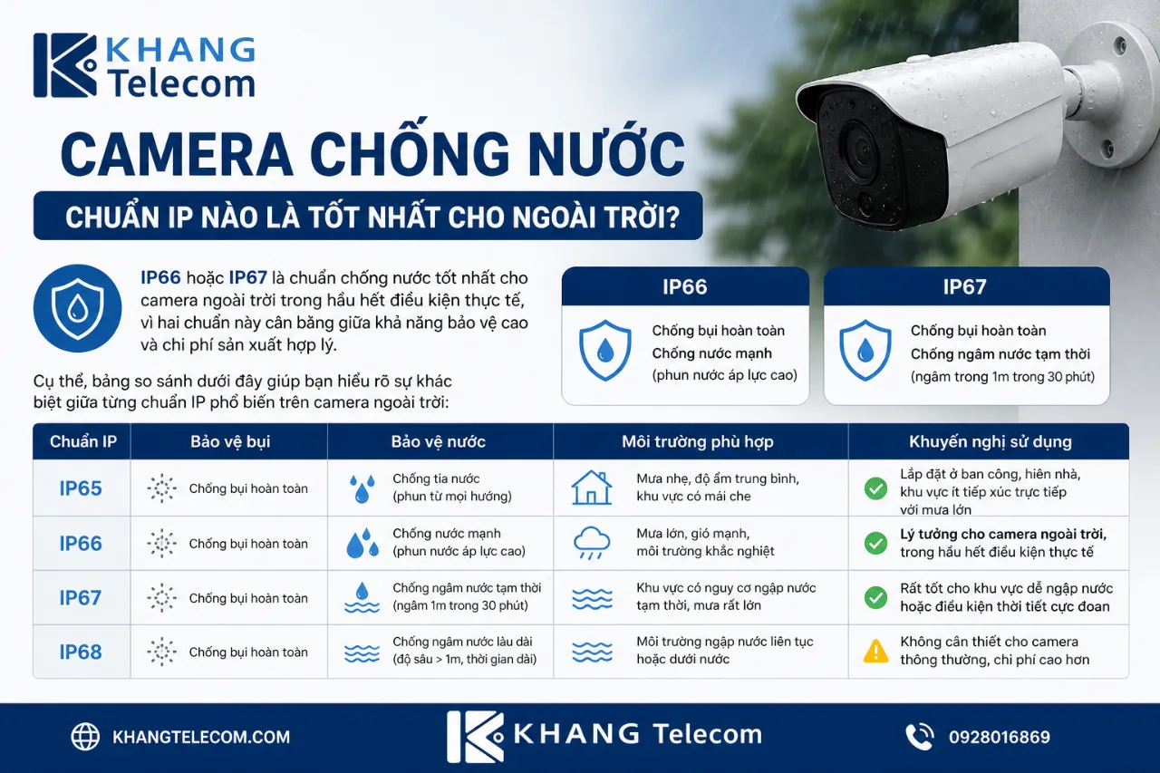 Camera Chống Nước Chuẩn IP Nào Là Tốt Nhất Cho Ngoài Trời?