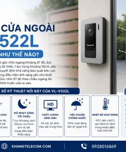 Chuông Cửa Màn Hình Panasonic Màu VL-SV70VN: 220V, 7 Inch, Ghi Hình